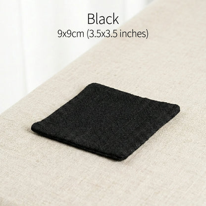 Wabi-Sabi Fabric Coasters - Absorbent Cotton Linen Tea Cup Mats for Home & Office