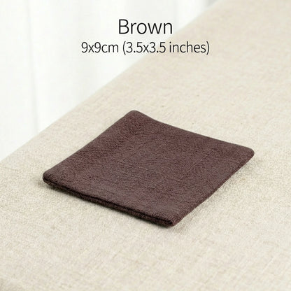 Wabi-Sabi Fabric Coasters - Absorbent Cotton Linen Tea Cup Mats for Home & Office