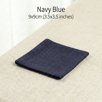 Wabi-Sabi Fabric Coasters - Absorbent Cotton Linen Tea Cup Mats for Home & Office