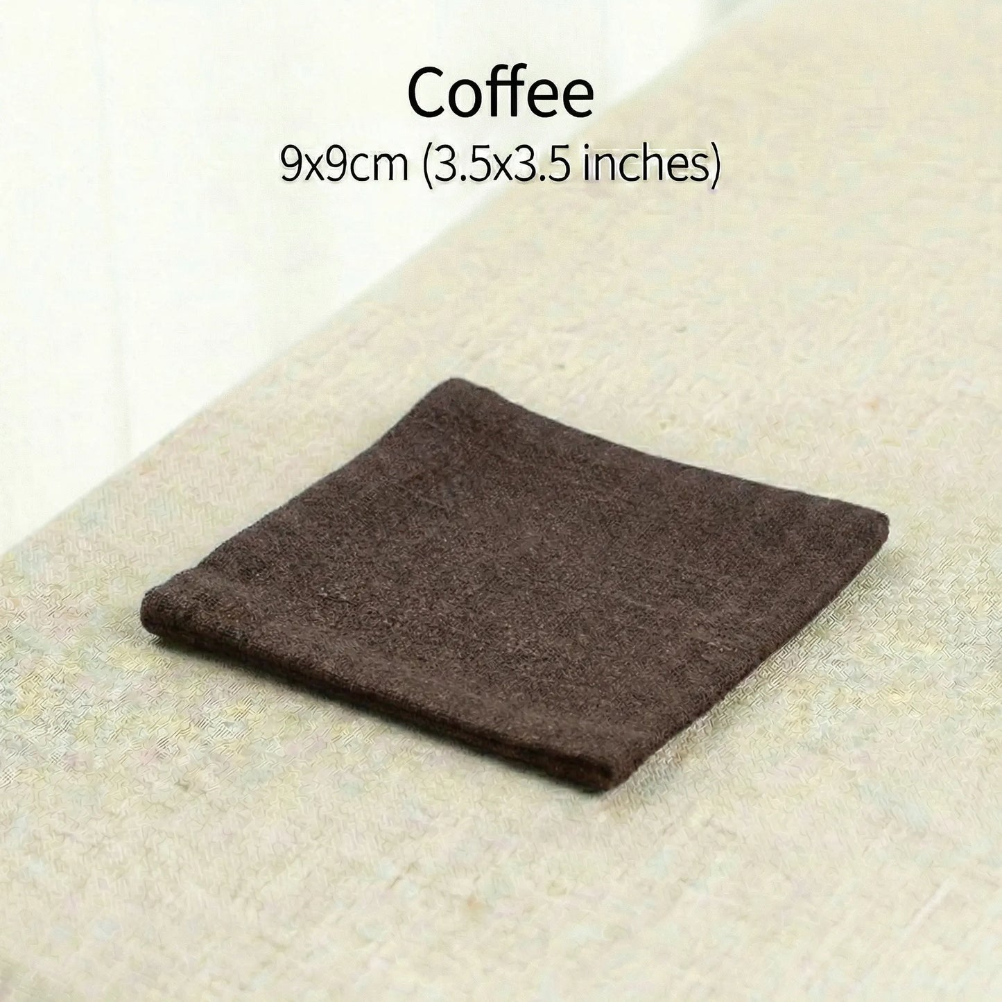 Wabi-Sabi Fabric Coasters - Absorbent Cotton Linen Tea Cup Mats for Home & Office