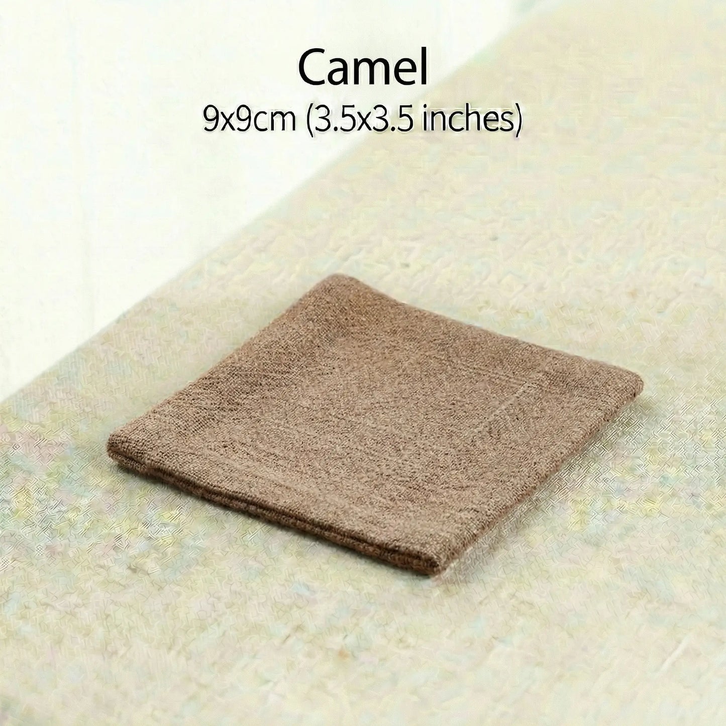 Wabi-Sabi Fabric Coasters - Absorbent Cotton Linen Tea Cup Mats for Home & Office