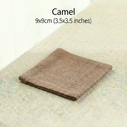 Wabi-Sabi Fabric Coasters - Absorbent Cotton Linen Tea Cup Mats for Home & Office