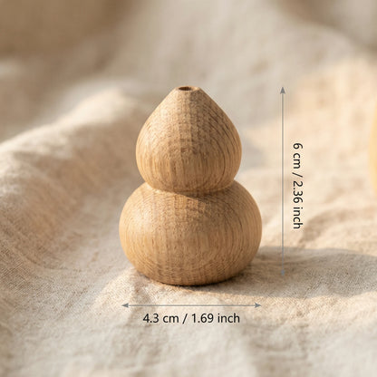 White Oak Mini Zen Vase - Wabi-Sabi Style Desktop Bud Vase