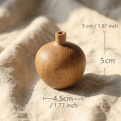 White Oak Mini Zen Vase - Wabi-Sabi Style Desktop Bud Vase