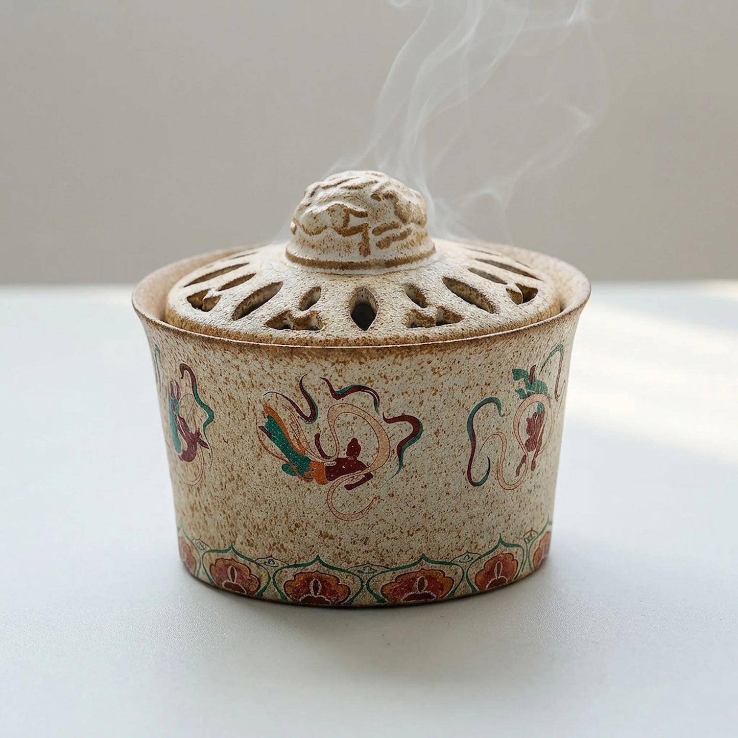 Wabi-Sabi Style Rustic Stoneware Incense Burner - Zen Meditation Aroma Bowl