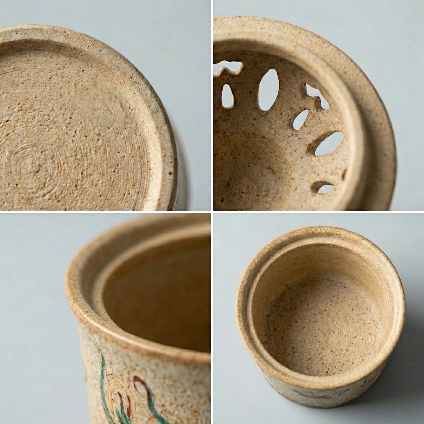 Wabi-Sabi Style Rustic Stoneware Incense Burner - Zen Meditation Aroma Bowl